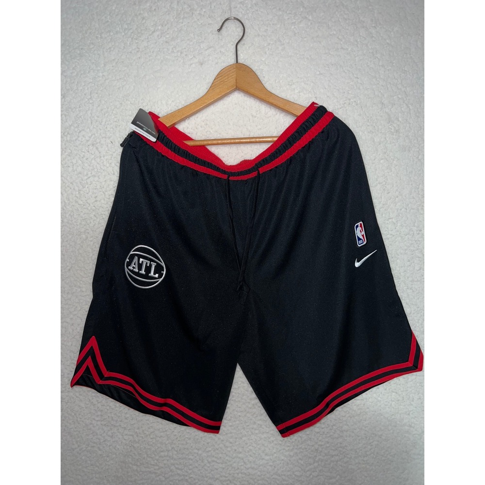 NWT Nike Atlanta Hawks NBA Basketball Shorts Mens XL Black Red DriFIT FB6455-010